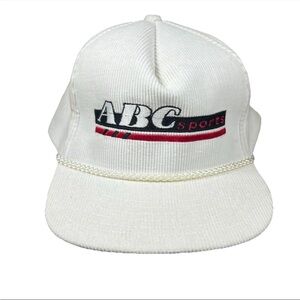 Vintage ABC Sports Corduroy Adjustable SnapBack Hat Baseball Cap Embroidered